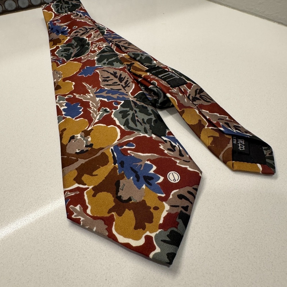 Vintage Dunhill Tie Paisley Abstract Geometric Italy 100% Silk Old Money Necktie